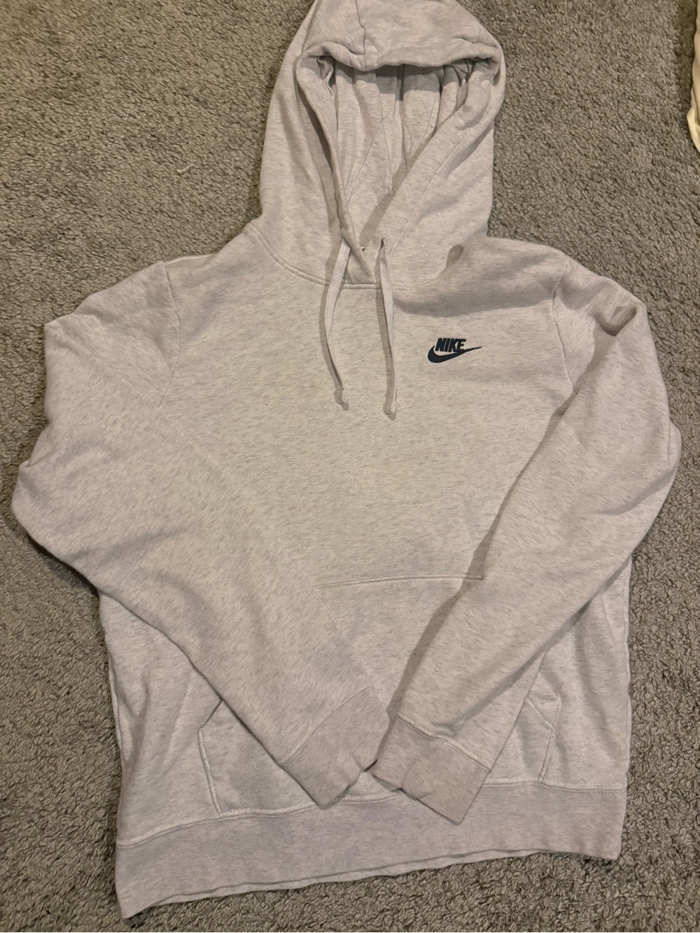 Nike White Hooded Sweatshirt with Small Logo